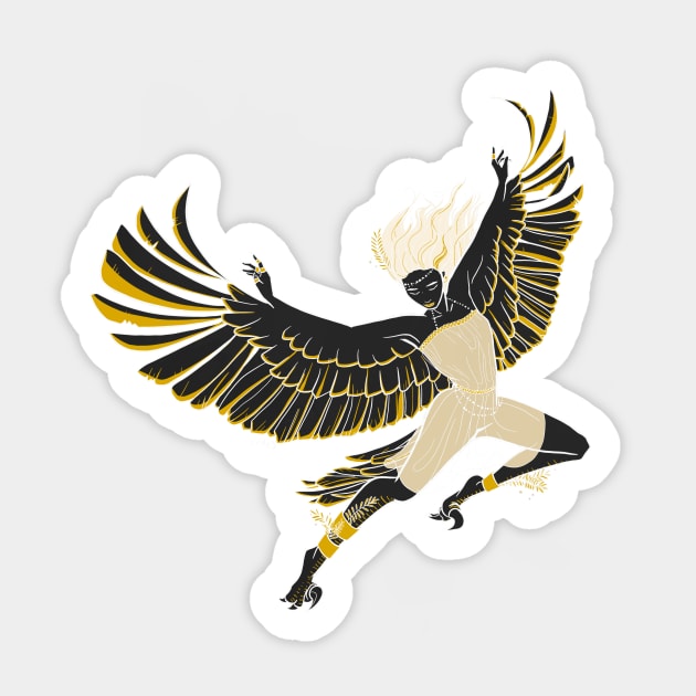 Harpy dancer - Greek mythological hybrid Sticker by dcamorlinga